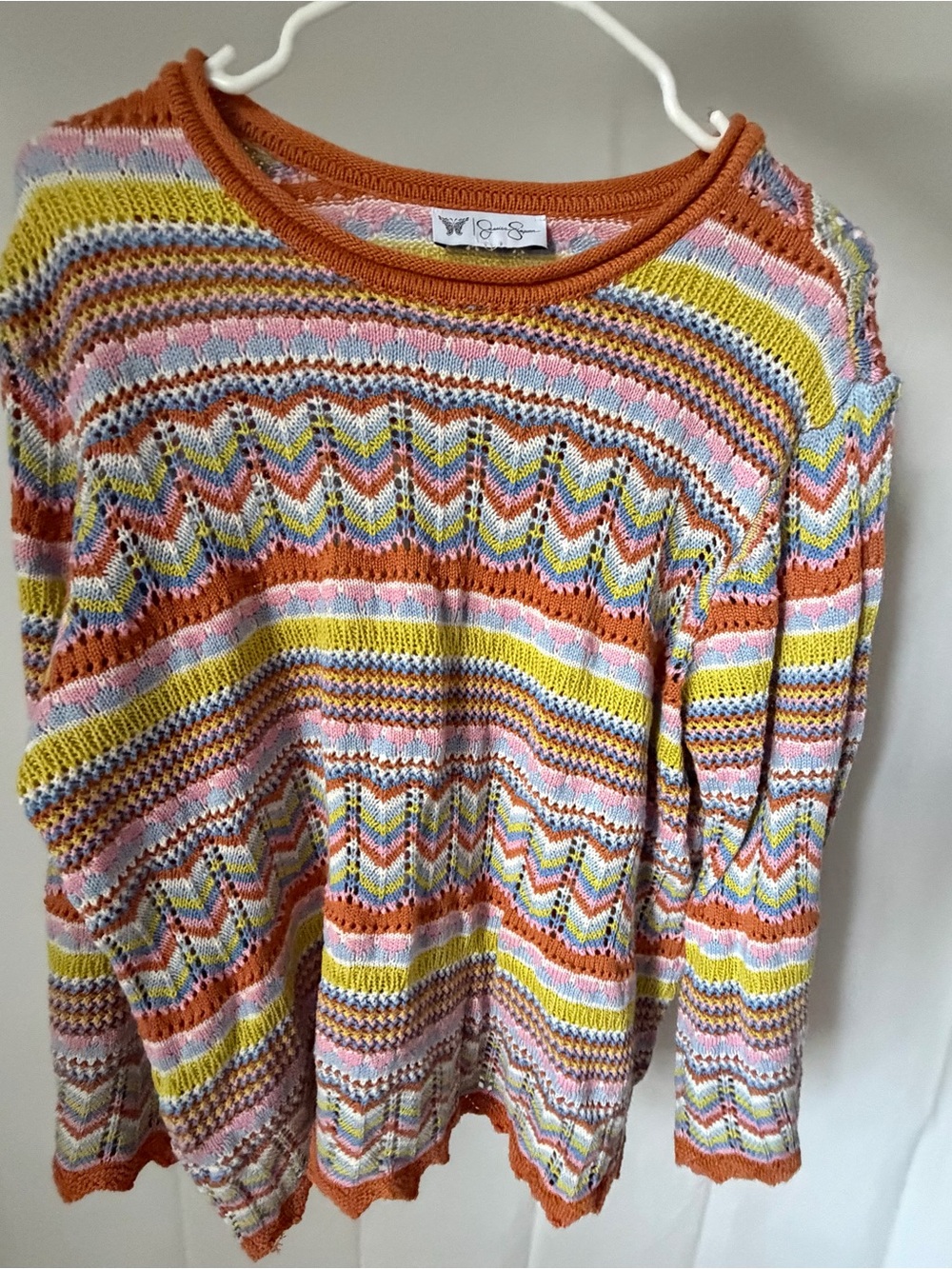 Jessica Simpson Colorful Chevron Knit Sweater - Multicolor